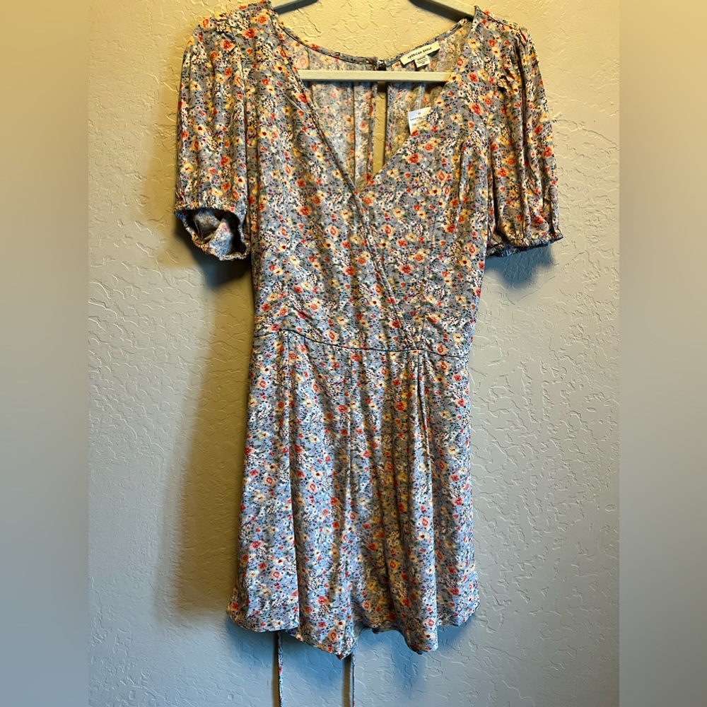 NWT American Eagle light blue floral romper